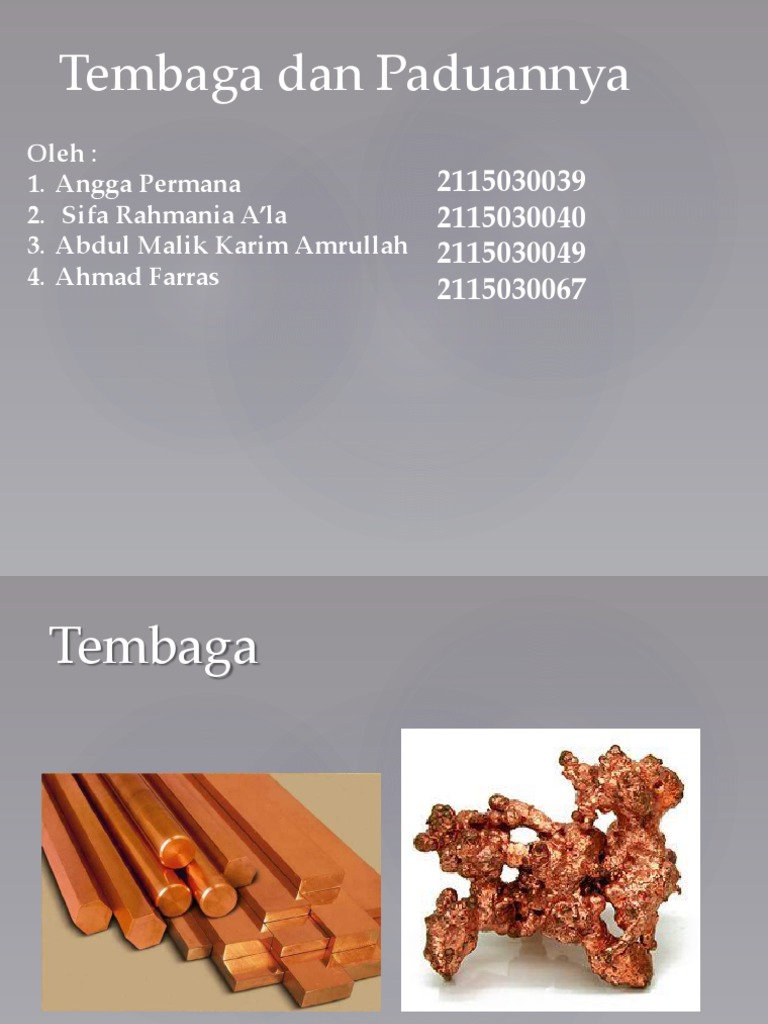 Sifat dan Kegunaan Tembaga serta Paduannya | PDF