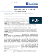 Calmodulin Levels in Blood Cells As A Potential Biomarker of Alzheimer 'S Disease