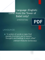 Did Our Language (English) Come From The Tower of Babel Only?