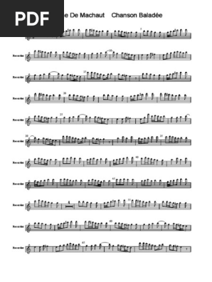 De Machaut Chanson Baladee Recorder Flauto Dolce Pdf Pdf Leisure