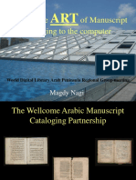 Bringing The of Manuscript Cataloging To The Computer: Magdy Nagi