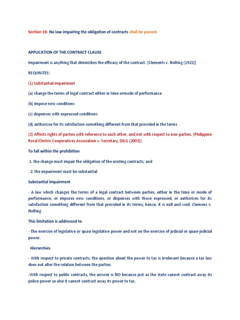 Section 10 | PDF | Contract Clause | Constitutional Law