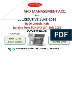 Costing and Management Acc.: Cs Executive June-2019