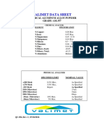 Valimet AM-357 Aluminum Alloy Powder Data Sheet