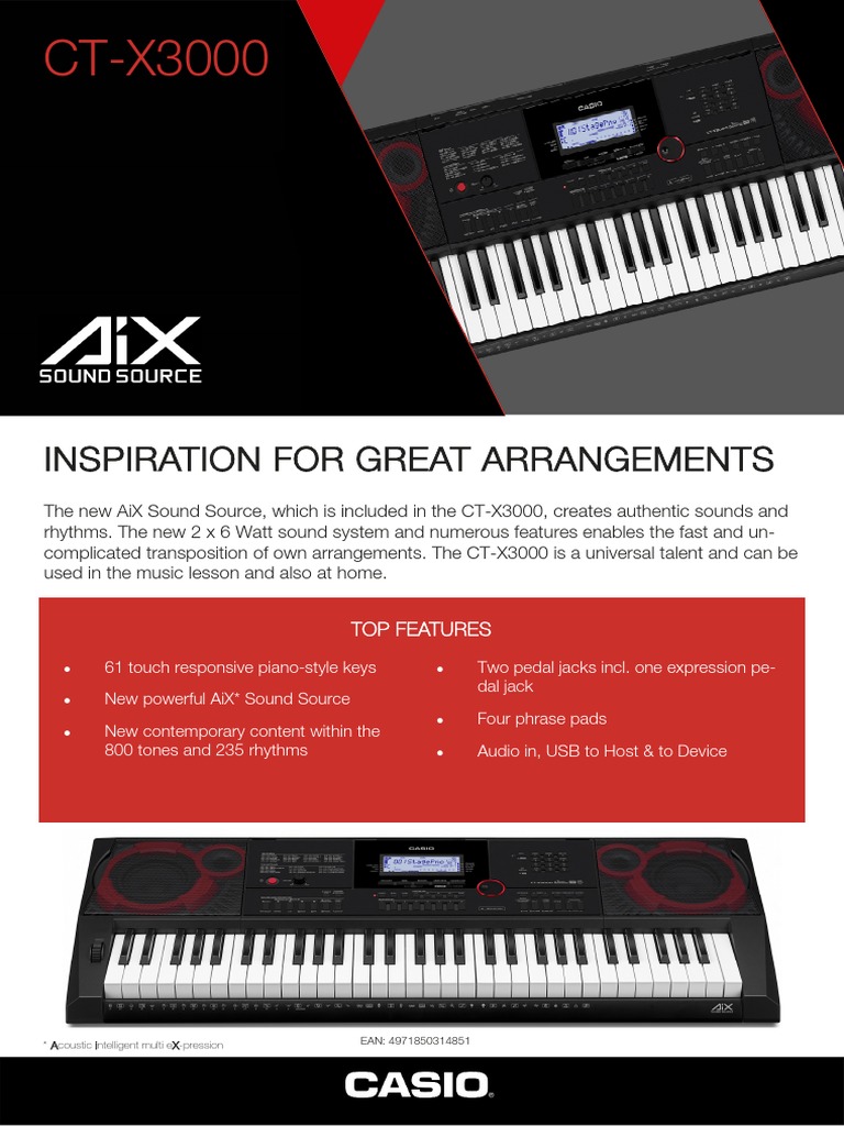 Casio CT-X3000 Keyboard Overview | PDF | Pitch (Music) | Synthesizer