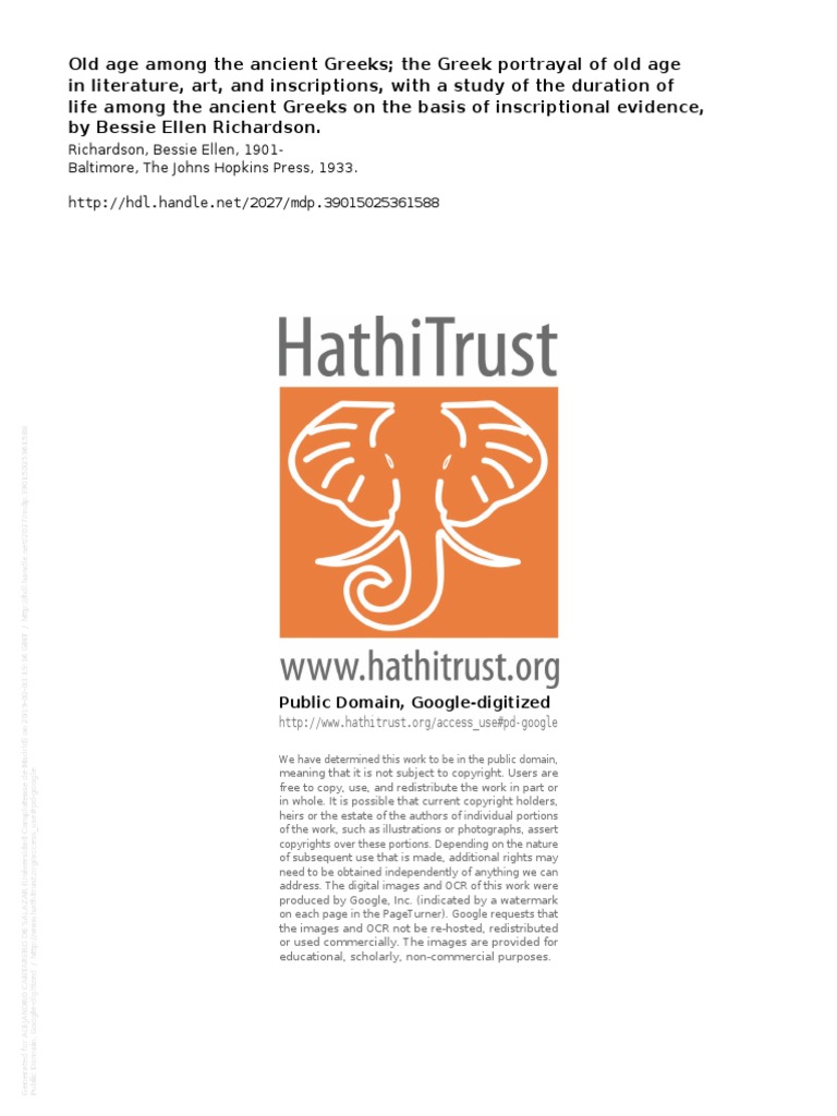 ＊ no3b Old Age Among The Ancient PDF | PDF | Aristophanes | Copyright