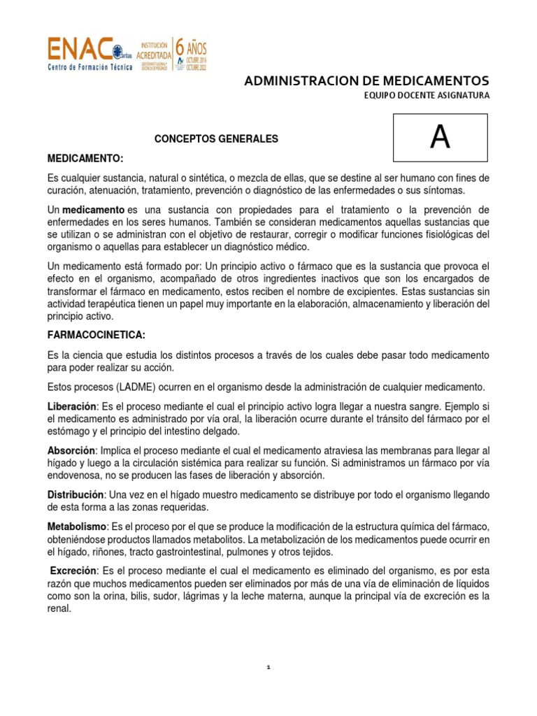 Administración de Medicamentos: Guía Completa | PDF | Medicamentos con ...