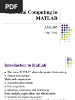 Statistical Computing in Matlab: AMS 597 Ling Leng