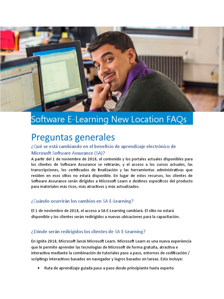Cambios en E-Learning de Microsoft SA | PDF | Microsoft | Software