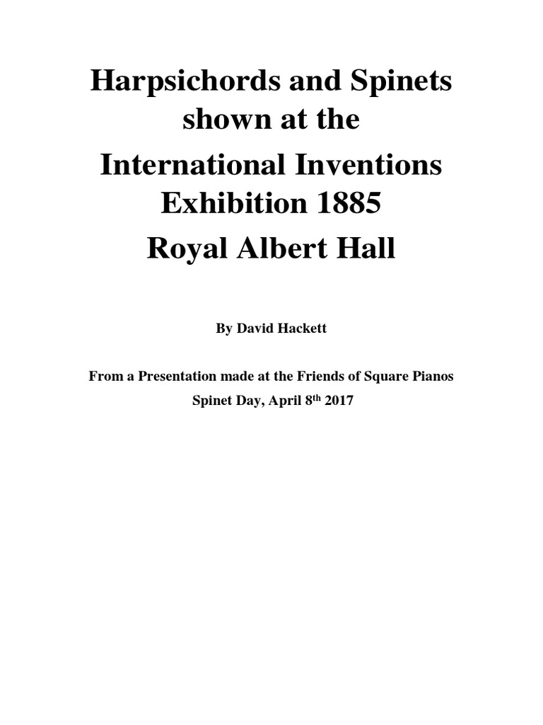 Harpsichords and Shown at The International Inventions