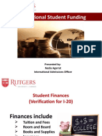 International Student Funding: Presented By: Nadia Agarrat International Admissions Officer