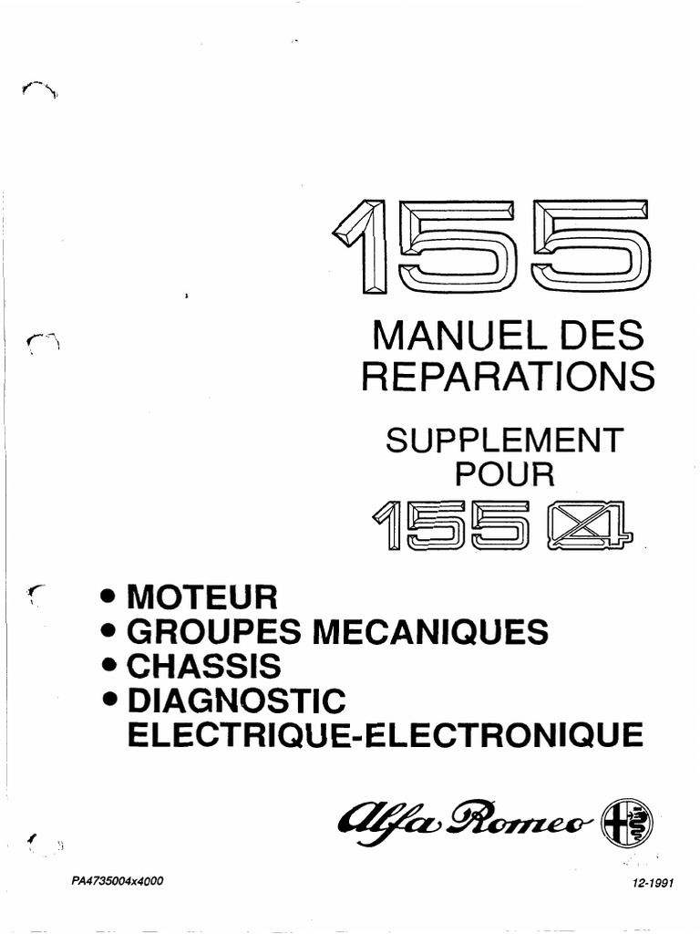 Alfa Romeo 155 q4 Service Manual PDF, PDF, Piston