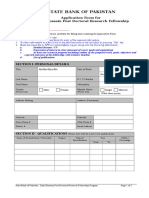 State Bank of Pakistan: Application Form For Zahid Hussain Post Doctoral Research Fellowship