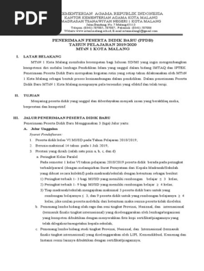 Informasi Ppdb Mtsn 1 Malang Pdf