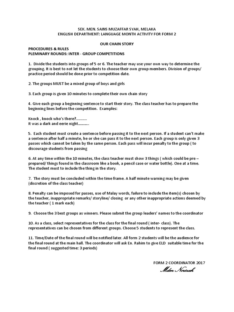 My Chain Story Activity PDF