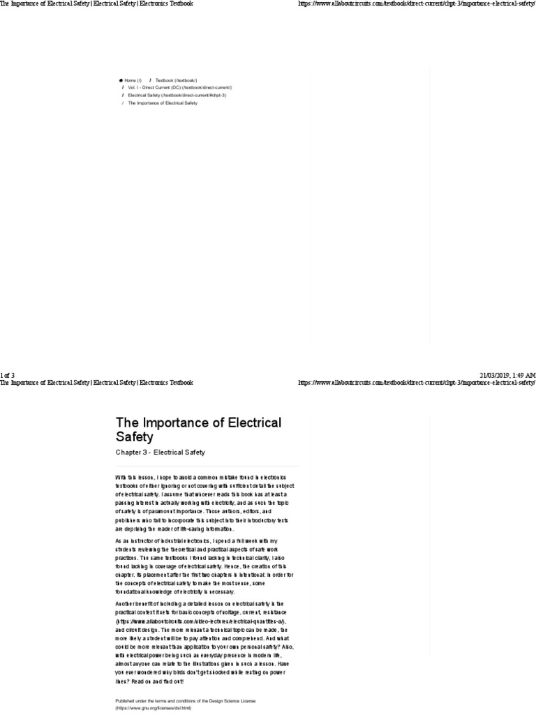 Chapter 3 - Electrical Safety | PDF | Textbook | Direct Current