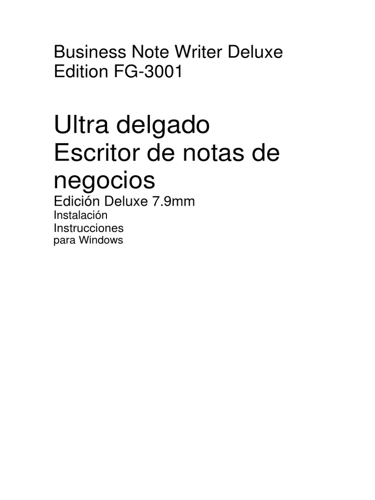 Business Note Writer Deluxe Edition FG3001 PDF Point and Click