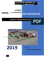 Costos y presupuesto de construcción de losa deportiva