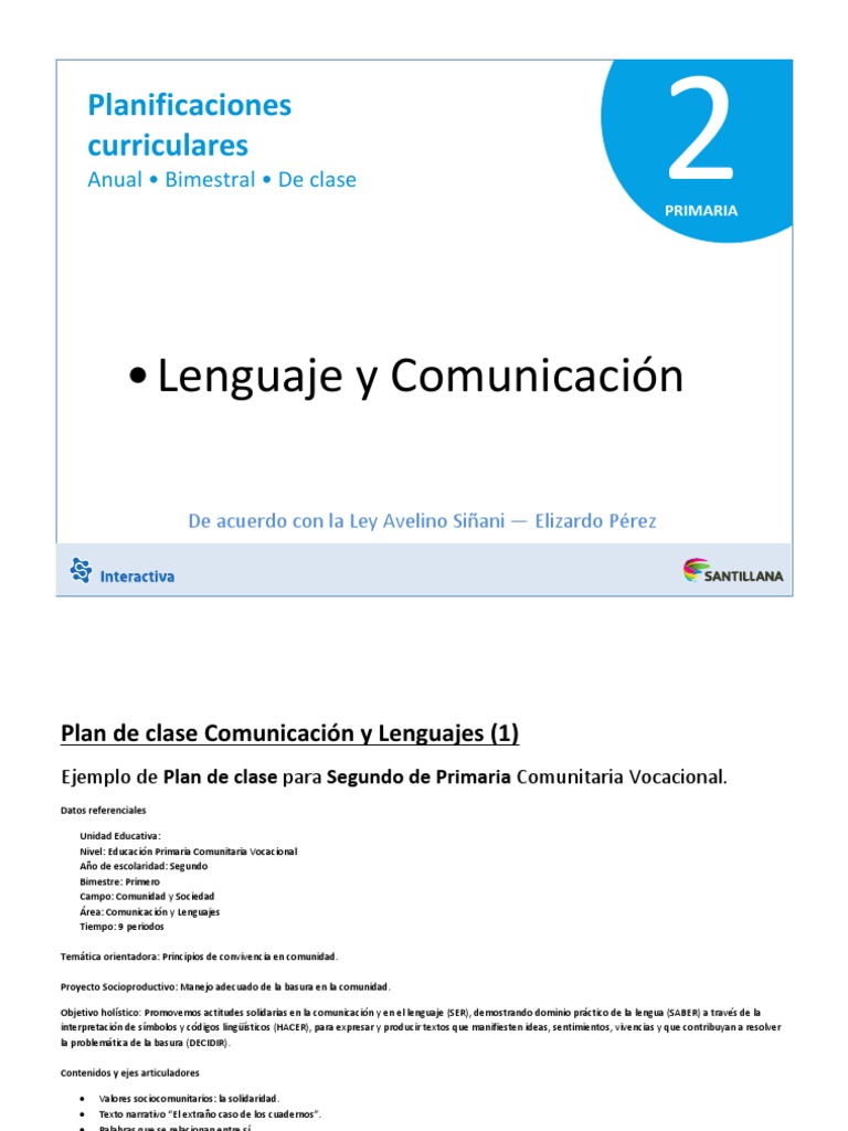 Plan de Clase: Comunicación 2° Primaria | PDF | Comprensión lectora ...