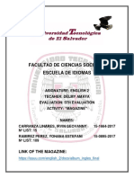 Facultad de Ciencias Sociales Escuela de Idiomas: Link of The Magazine