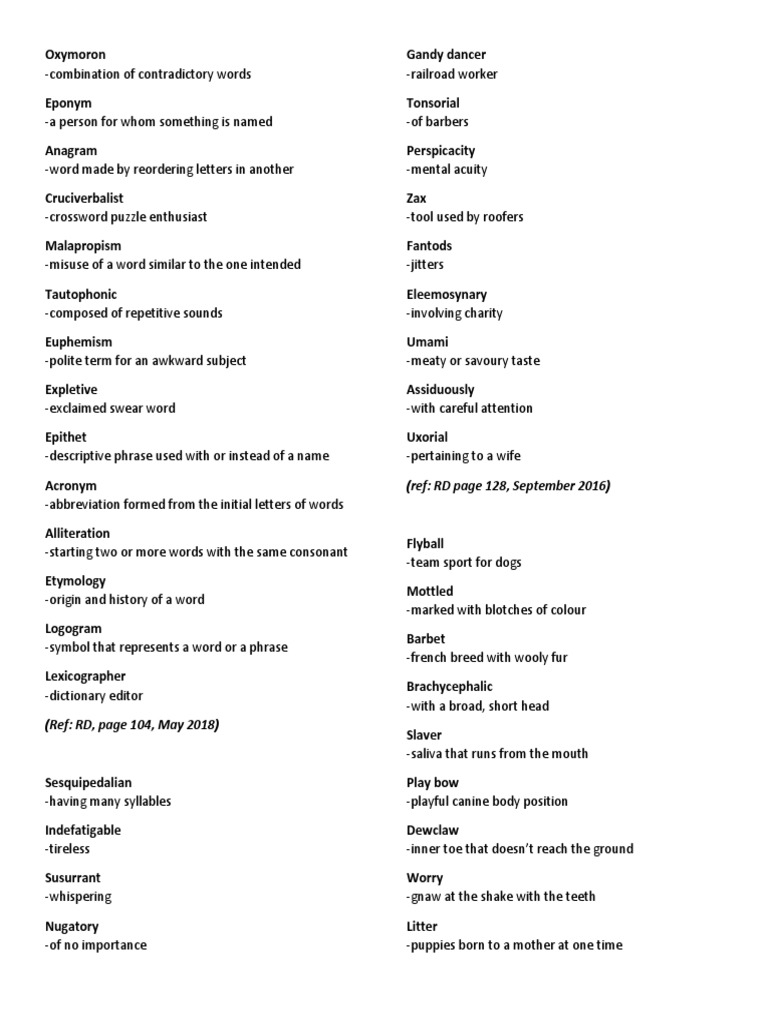 Readers Digest Word Power | PDF | Foods