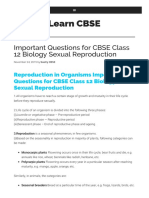 Learn CBSE: Important Questions For CBSE Class 12 Biology Sexual Reproduction
