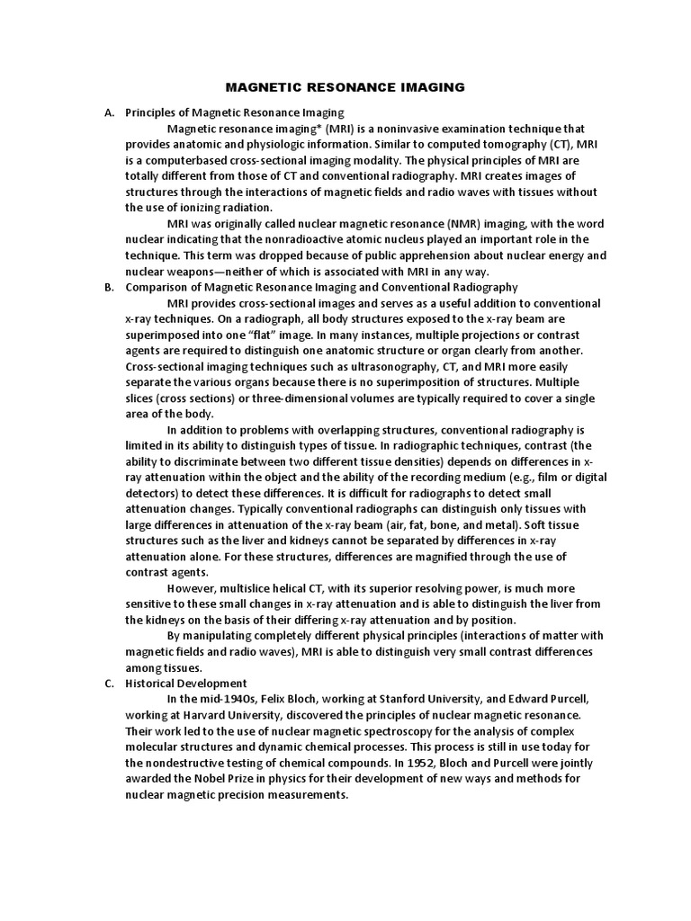 Understanding Magnetic Resonance Imaging | PDF | Magnetic Resonance ...