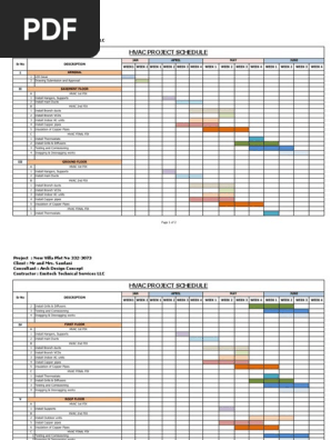 Project Schedule format