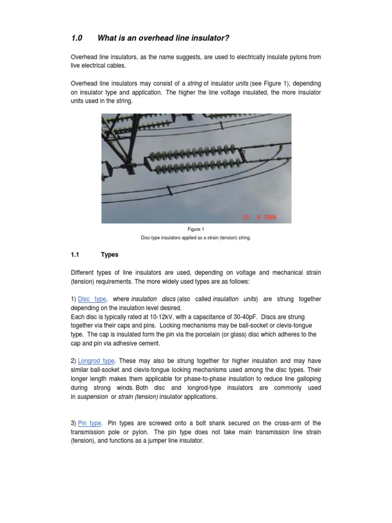 Insulators For Transmission Lines | PDF | Insulator (Electricity ...