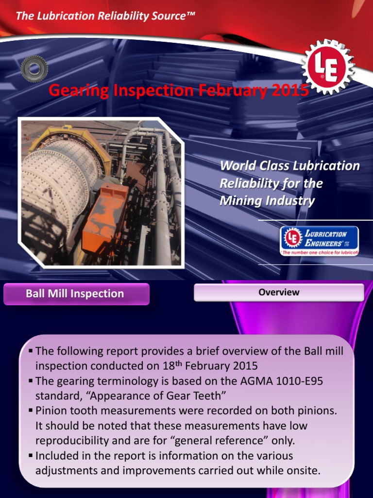 Gear Inspection of Ball Mill PDF | PDF | Gear | Wear