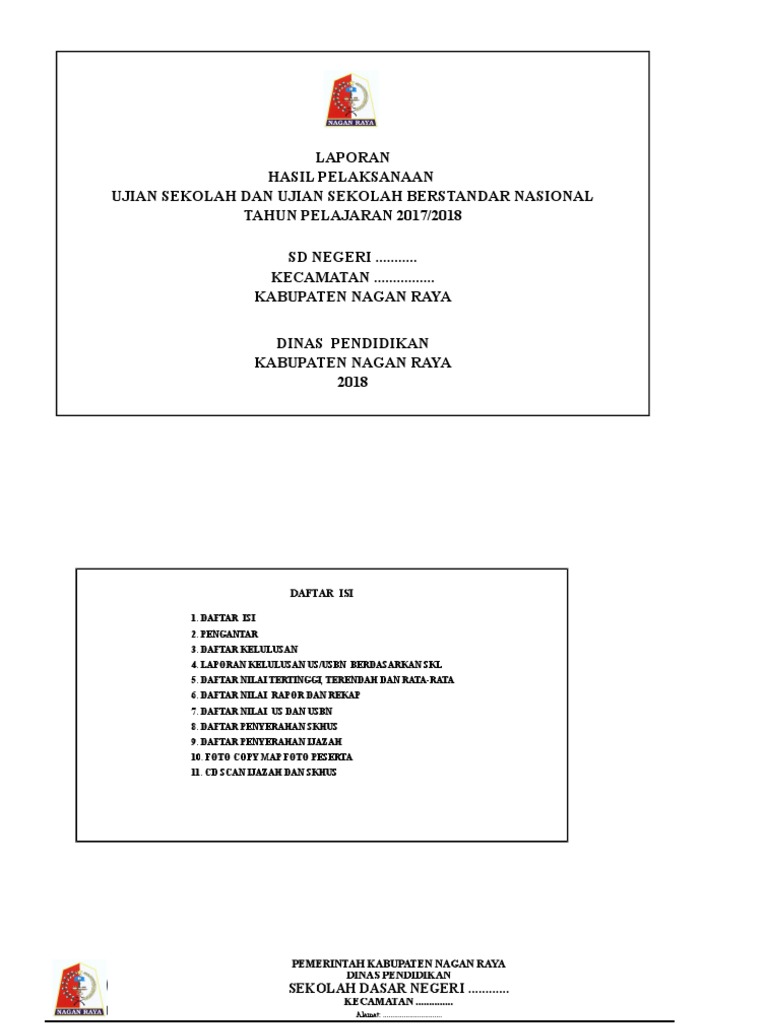 Laporan Kelulusan SD Nagan Raya 2018 | PDF