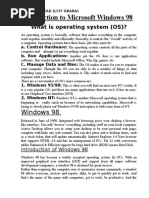 Introduction To Microsoft Windows 98