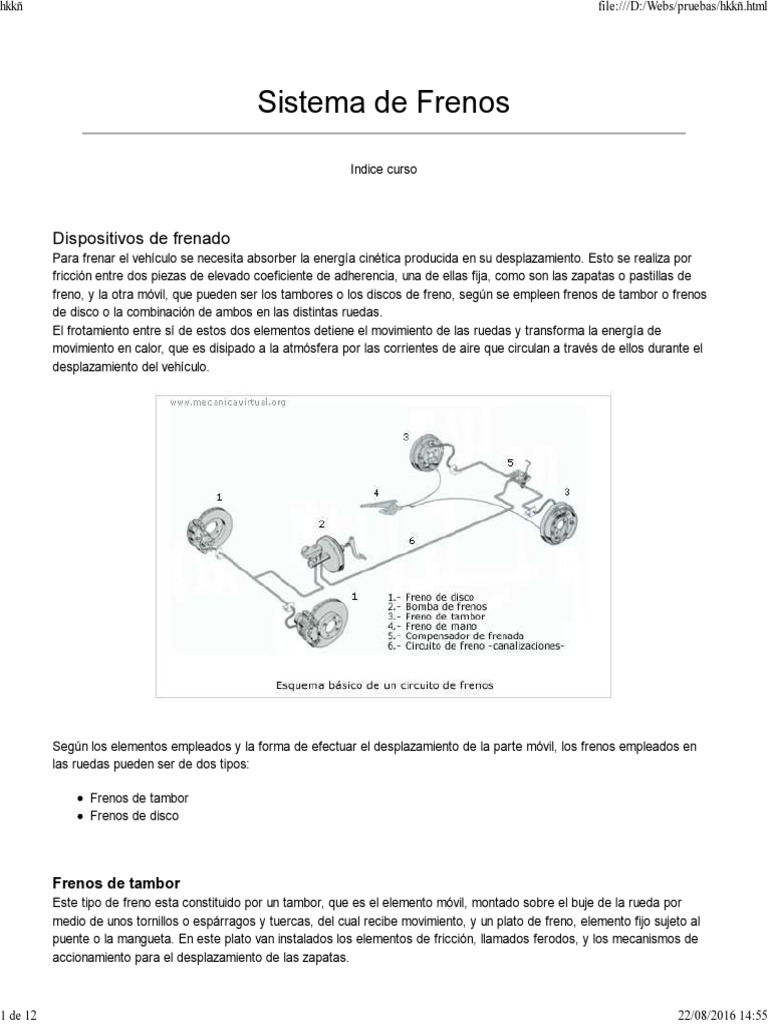 Sistema de Frenos 1 PDF | PDF | Pistón | Máquinas