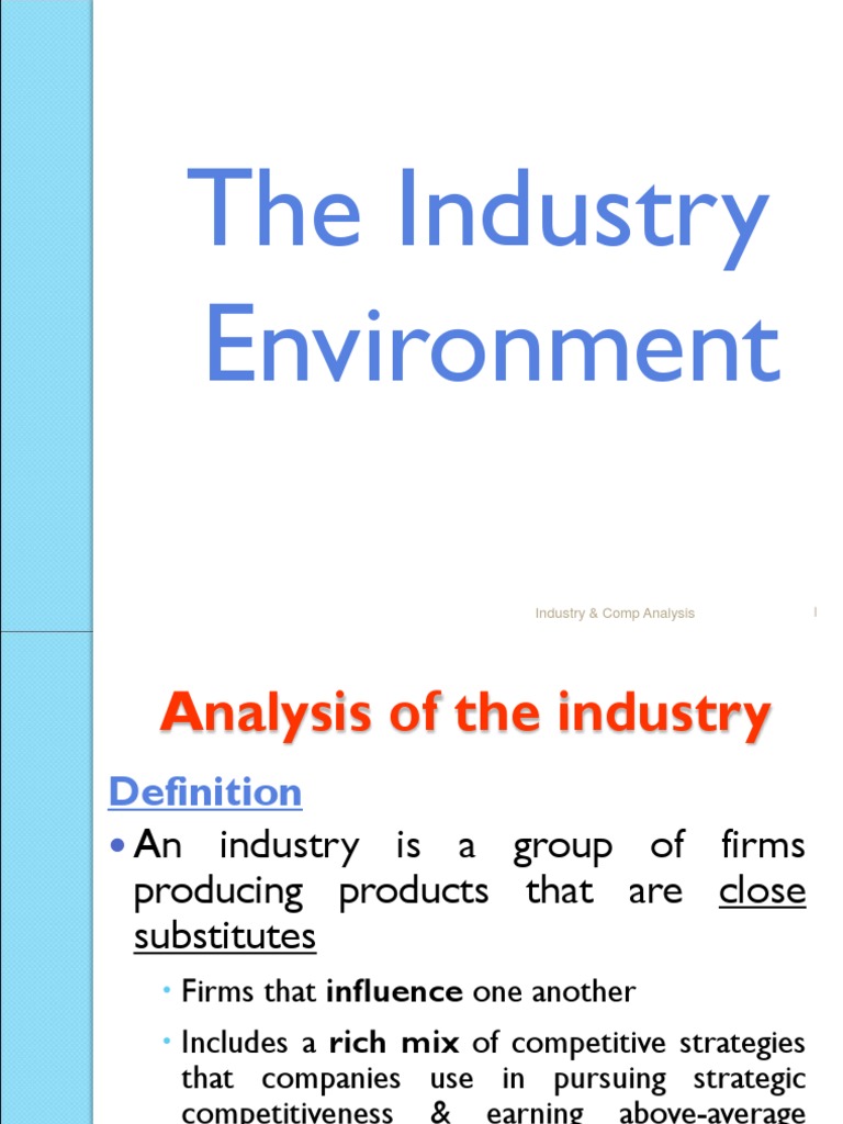 Industry and Competitive Analysis Overview | PDF | Competition ...