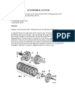 Automobile Clutch: Aim To Study and Prepare Report On The Constructional Details, Working Principles and