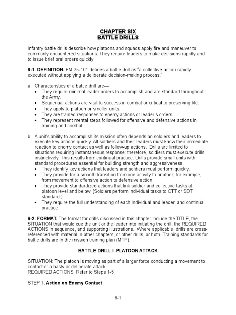 Infantry Battle Drills Overview | PDF | Platoon | Company (Military Unit)