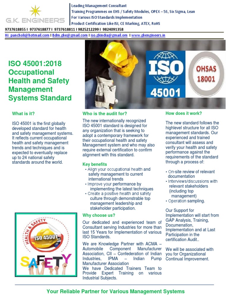 ISO 45001:2018 Overview and Benefits | PDF | Occupational Safety And ...
