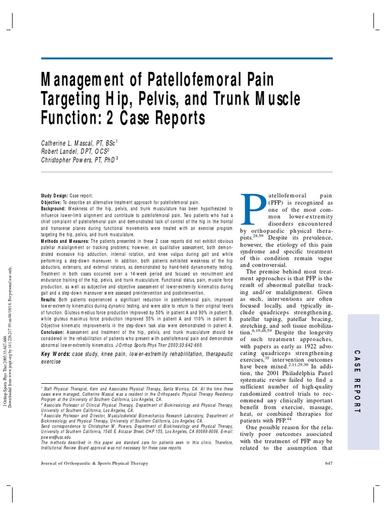 Hip and Trunk Rehab for Knee Pain | PDF | Knee | Pelvis