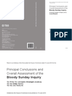 Principal Conclusions and Overall Assessment of The: Bloody Sunday Inquiry