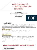 Numerical Solution of ODE