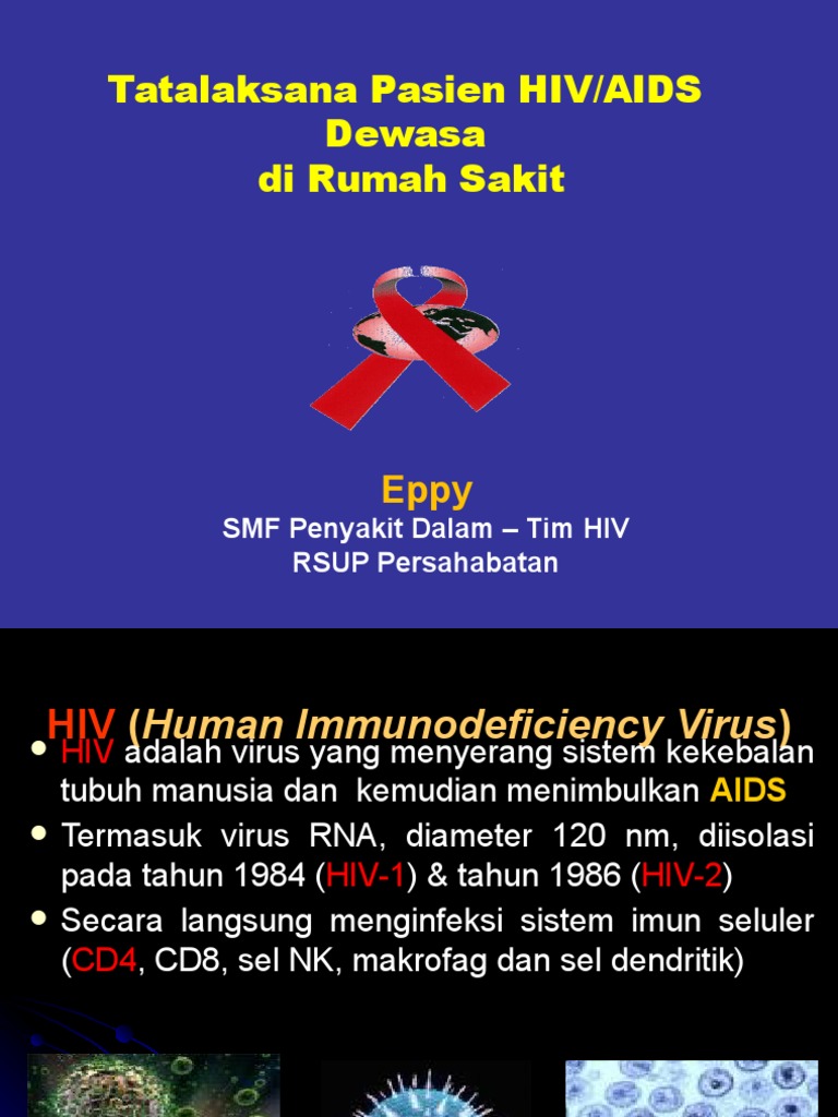 Materi Pelatihan Tatalaksana HIV Dewasa Di RS - DR Eppy SPPD KPTI | PDF