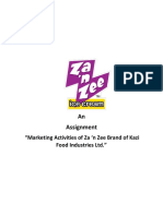 An Assignment: "Marketing Activities of Za N Zee Brand of Kazi Food Industries LTD."