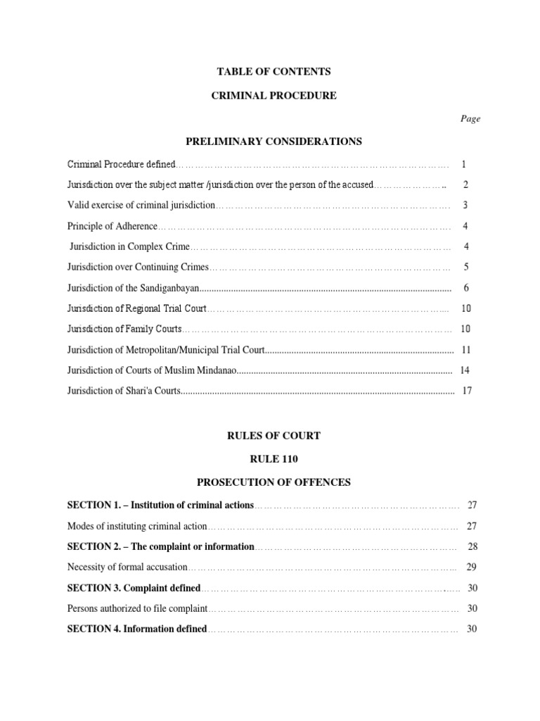 Criminal Procedure and Jurisdiction Guide | PDF | Brief (Law) | Search ...