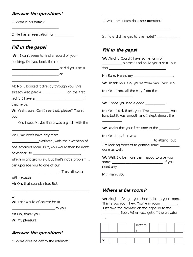 Hotel Check-In Script | PDF