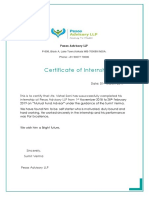 Certificate of Internship: Pesos Advisory LLP