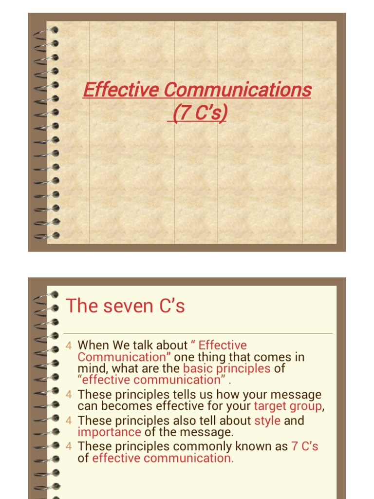 Effective Communications (7 C'S) | PDF | Communication | Accuracy And ...