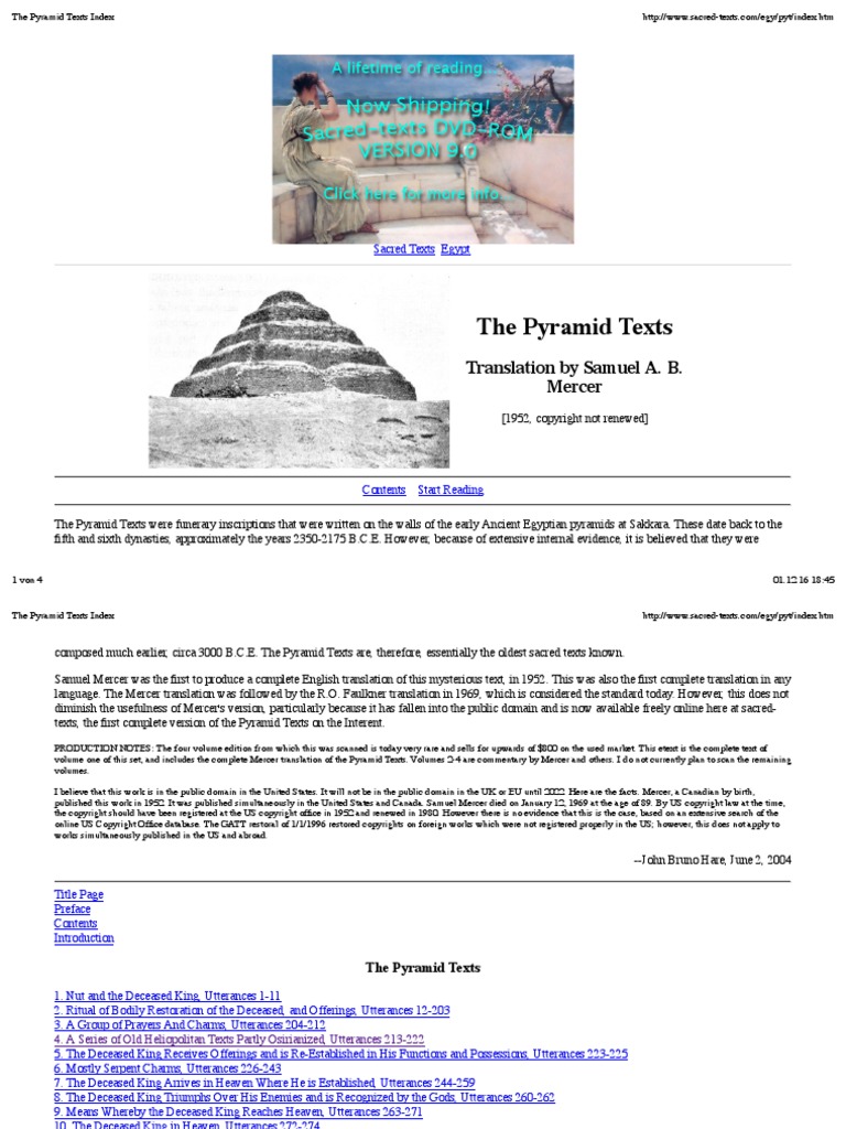 The Pyramid Texts Index | PDF | Osiris | Egyptian Pyramids