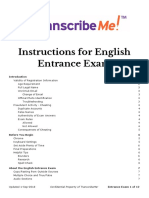 English Entrance Exam Instructions