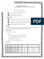 Performance Task For Logic Title: "Proving (Or Disproving) The Concepts of Life" - Statements