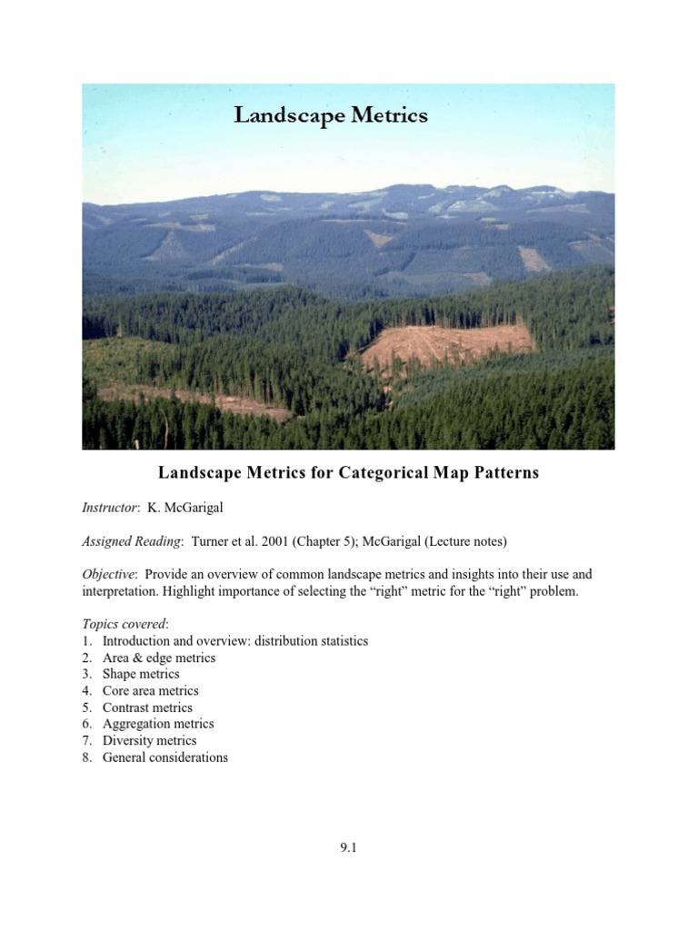 Landscape Metrics Overview and Applications | PDF | Fractal | Dimension
